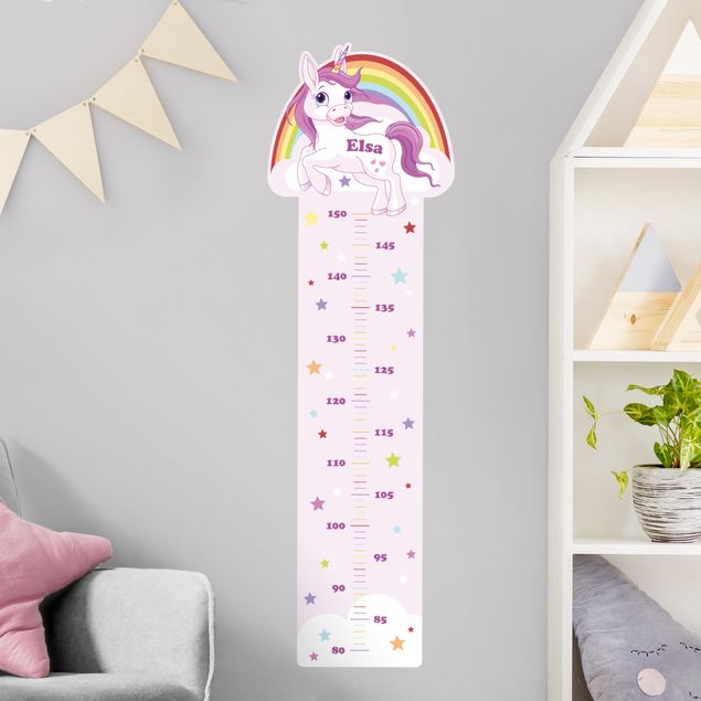 Unicorn and rainbow wall stickers Unicorn Rainbow With Customised Name