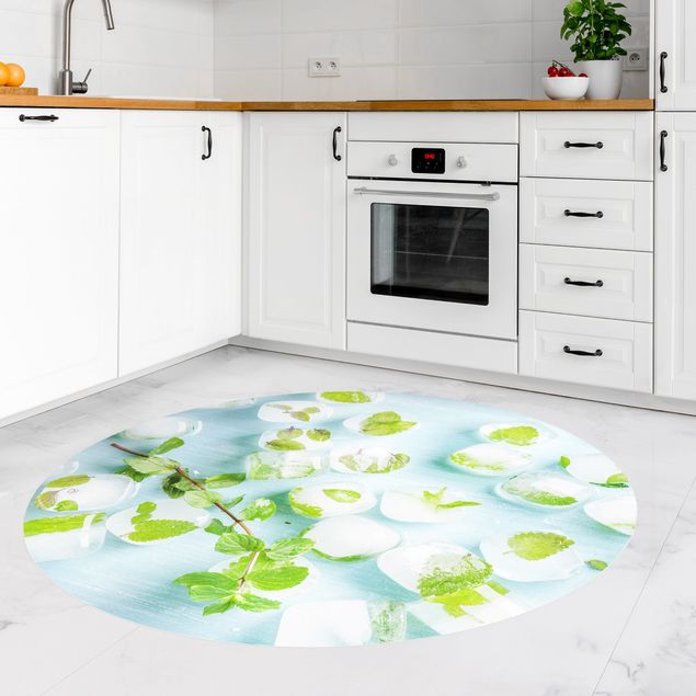 modern area rugs Ice Cubes With Mint Leaves