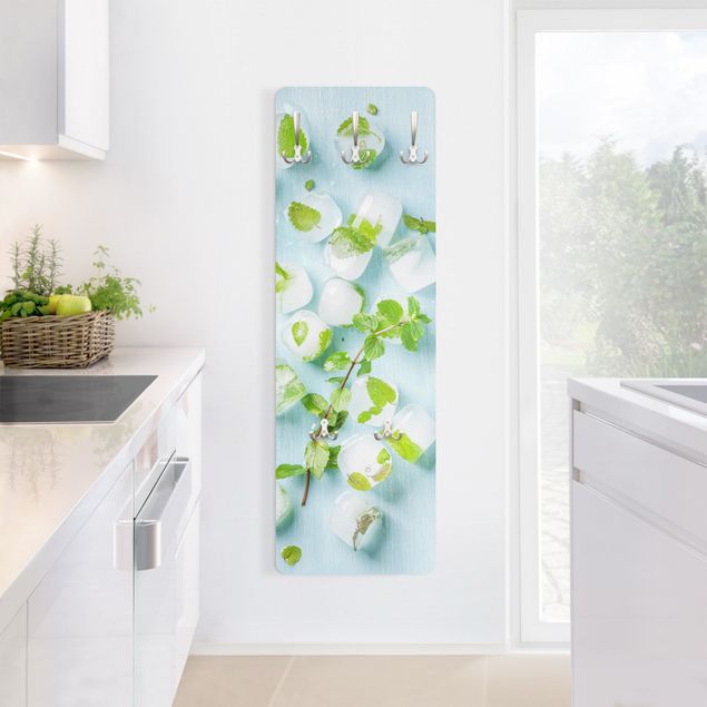Wall coat rack Ice Cubes With Mint Leaves