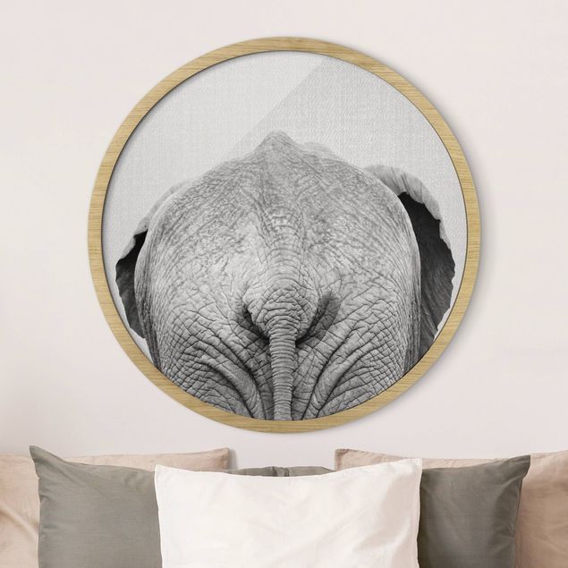 Prints elefant Elephant From Behind Black And White