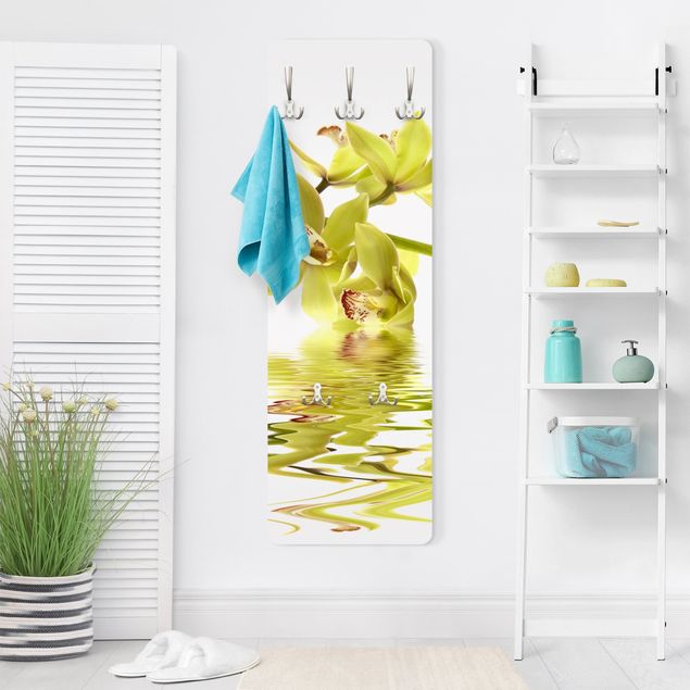 White wall coat rack Elegant Orchid Waters