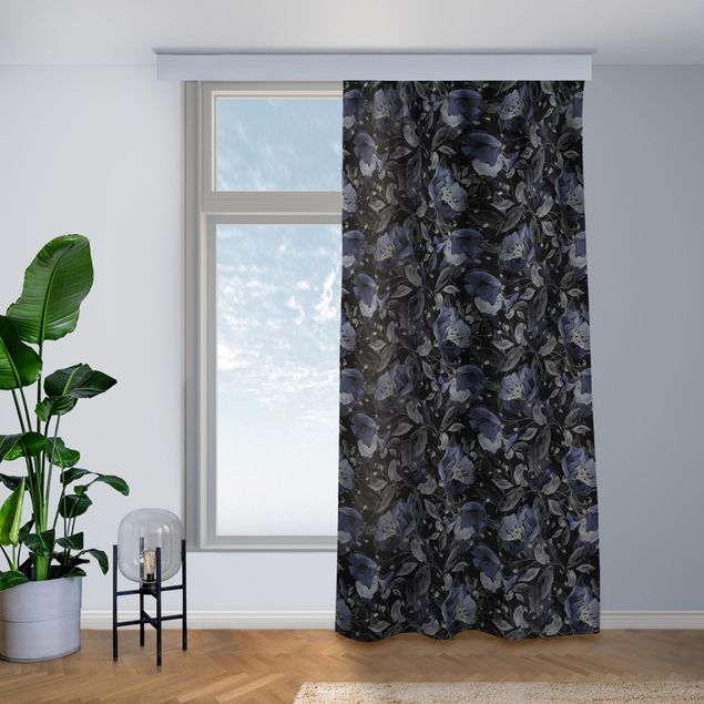 made to measure curtains Elegant Flower Pattern Dark