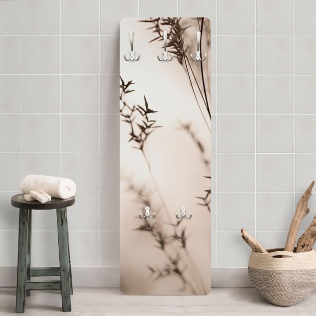 Wall mounted coat rack flower Elegant Grass In The Shadow