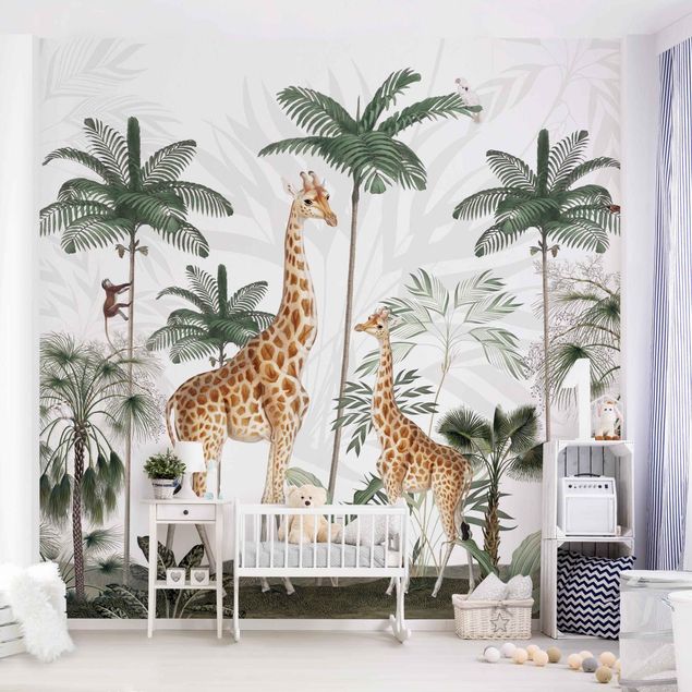Nursery decoration Elegance of the giraffes in the jungle