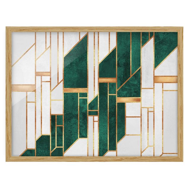 Prints modern Emerald And gold Geometry