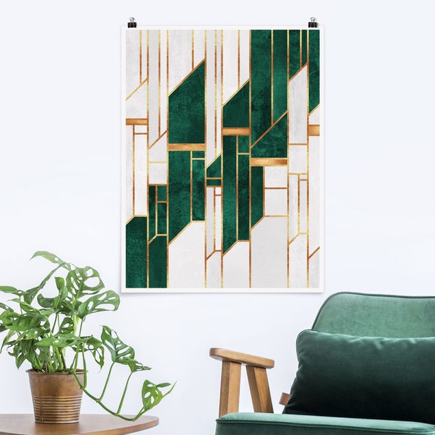 Kitchen Emerald And gold Geometry