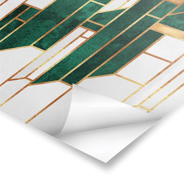 Prints Emerald And gold Geometry