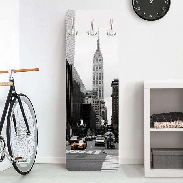 Wall mounted coat rack architecture and skylines Empire State Building