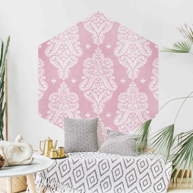 Wallpapers patterns Strawberry Pink Baroque Pattern