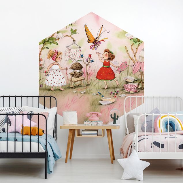 Self-adhesive hexagonal wall mural The Strawberry Fairy - Tailor's Room