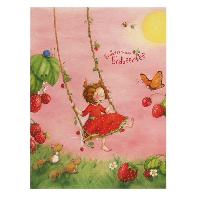 Pink wall art The Strawberry Fairy - Tree Swing