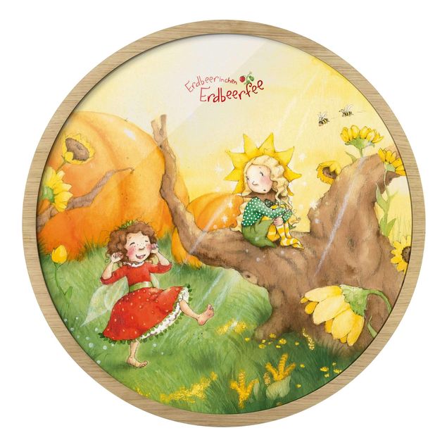 Framed prints round Little Strawberry Strawberry Fairy - A Sunny Day