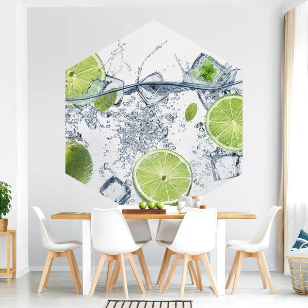 Hexagonal wallpapers Refreshing Lime