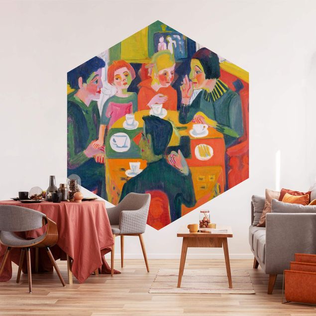 Hexagonal wall mural Ernst Ludwig Kirchner - Coffee Table