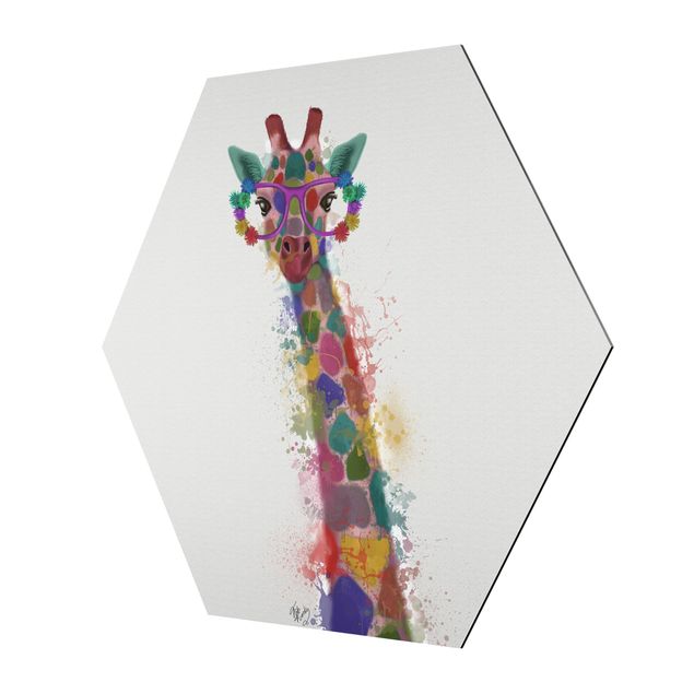 Prints Rainbow Splash Giraffe