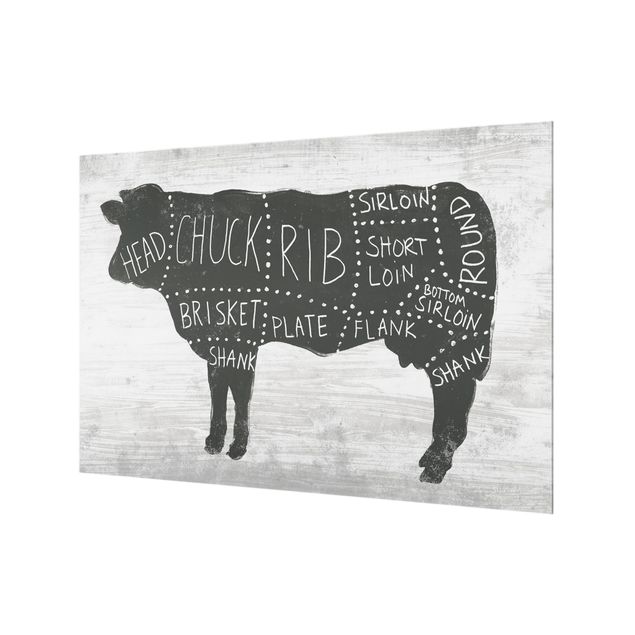 Glass Splashback - Butcher Board - Beef - Landscape 2:3
