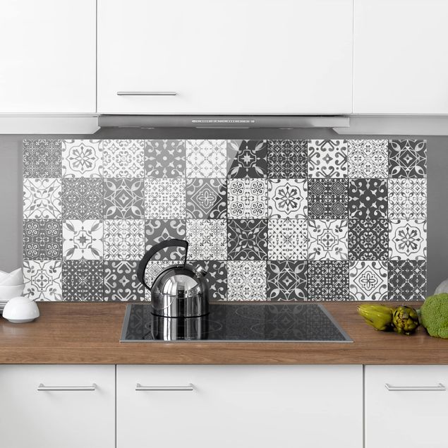 Kitchen Tile Pattern Mix Gray White