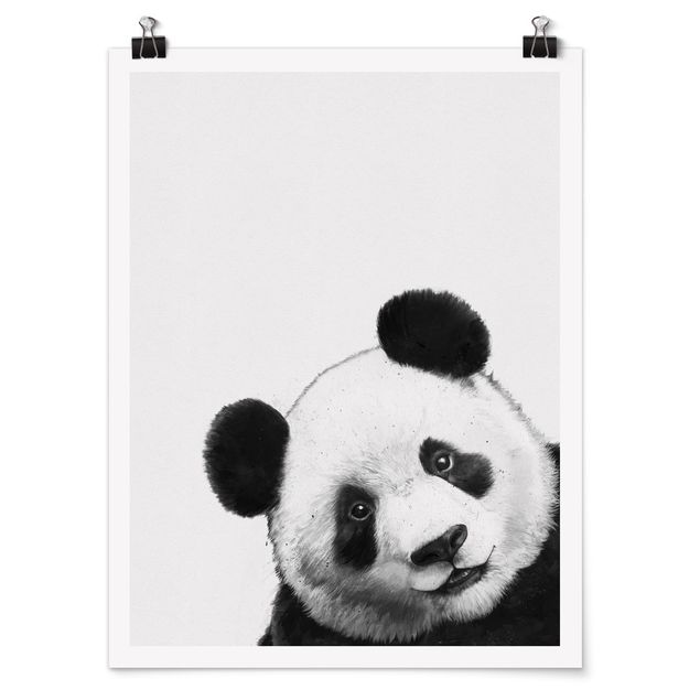 Art posters Illustration Panda Black And White Drawing
