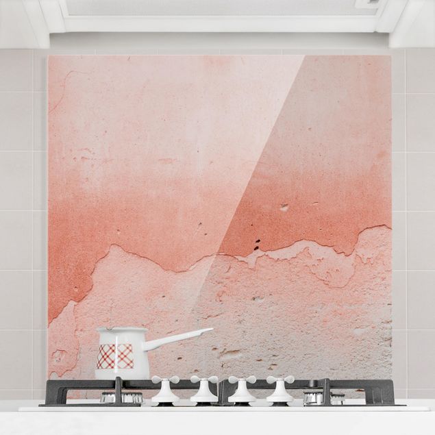 Kitchen Pink Concrete In Shabby Look