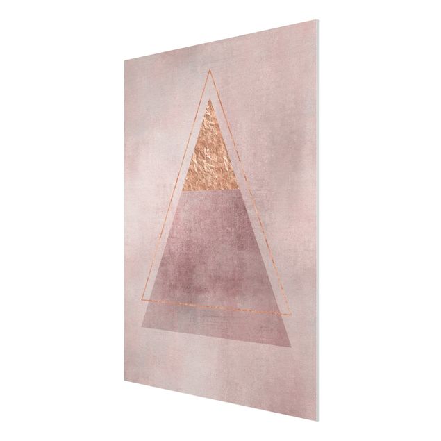 Prints abstract Geometry In Pink And Gold II