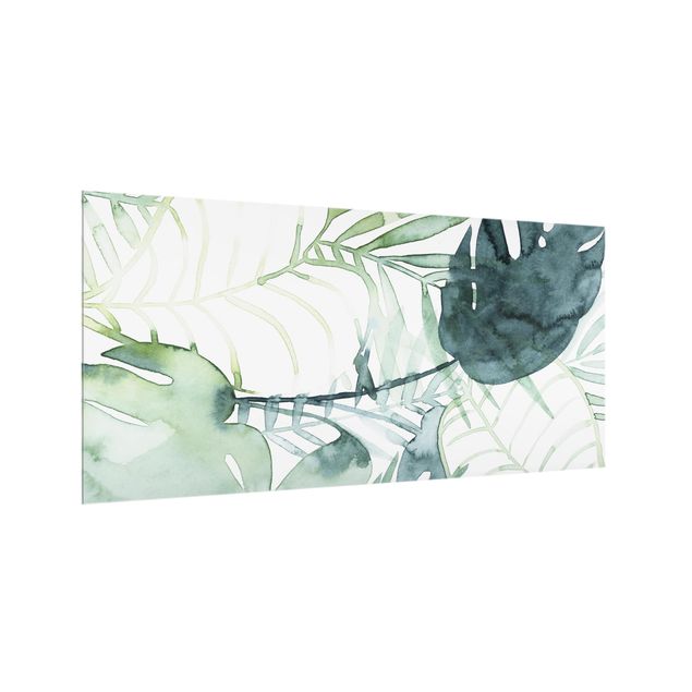 Glass splashback flower Palm Fronds In Water Color II