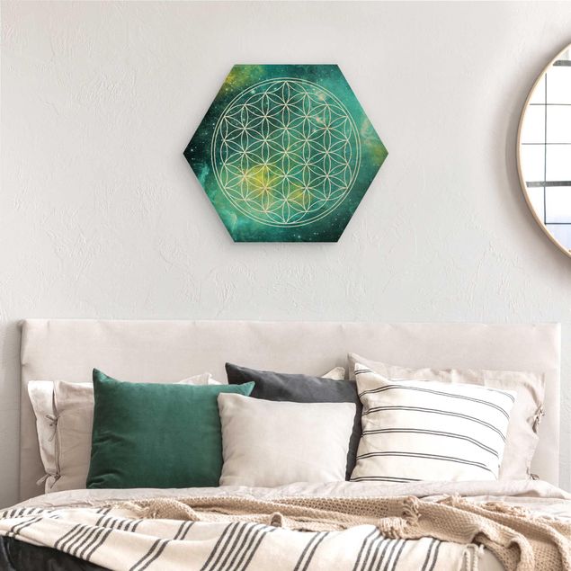 Wood prints Flower Of Life In Starlight