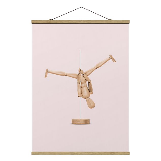 Contemporary art prints Pole Dance With Wooden Figure