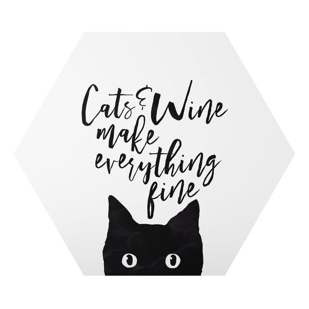 Modern art prints Cats And Wine make Everything Fine