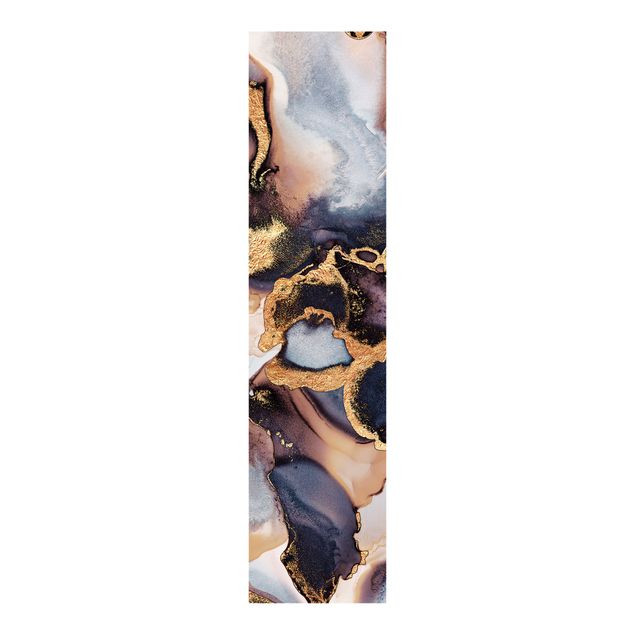 Patterned curtain panels Marble Watercolour With Gold