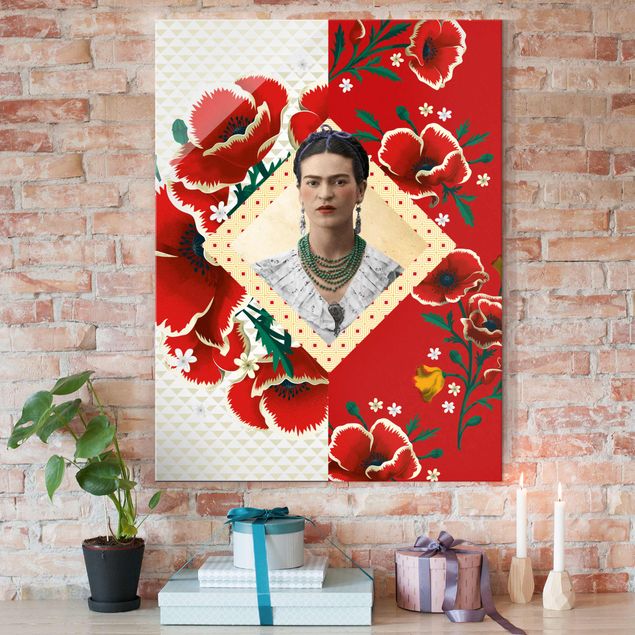Glass prints poppy Frida Kahlo - Poppies