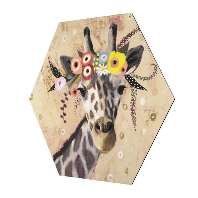 Hexagon shape pictures Klimt Giraffe