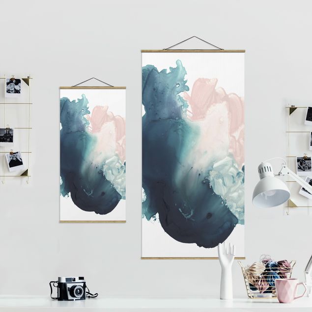 Fabric print with posters hangers Surging Rose Quartz I