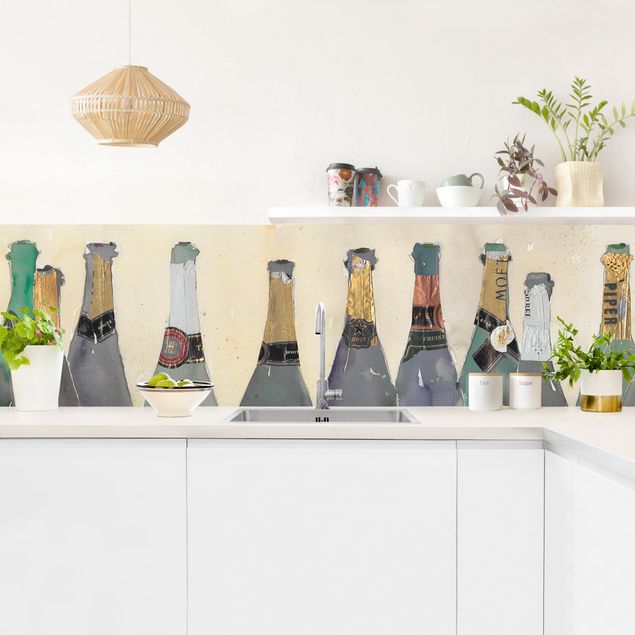 Kitchen splashback abstract Uncorked - Champagne