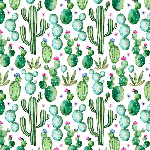 Adhesive films for furniture cabinet Watercolour Cactus