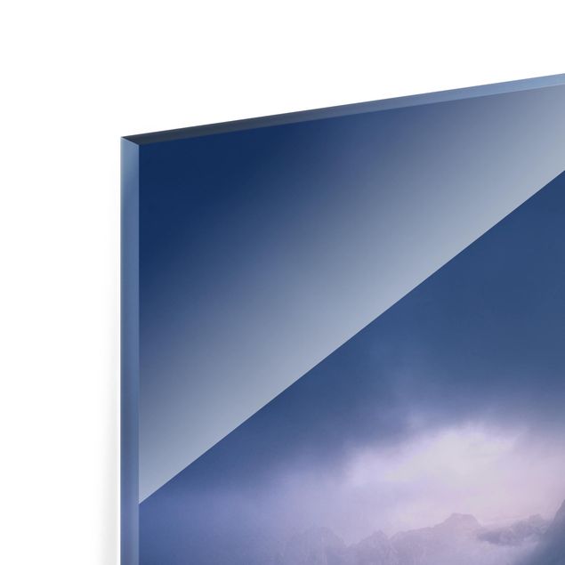 Glass Splashback - Three Peaks In Blue Light - Landscape 1:2