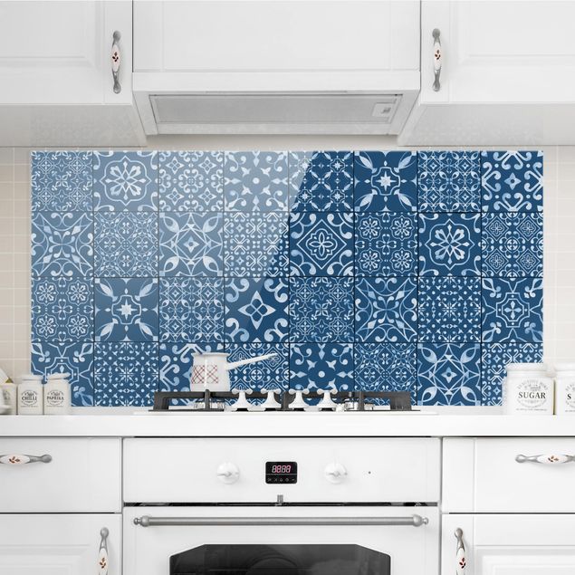 Kitchen Pattern Tiles Navy White