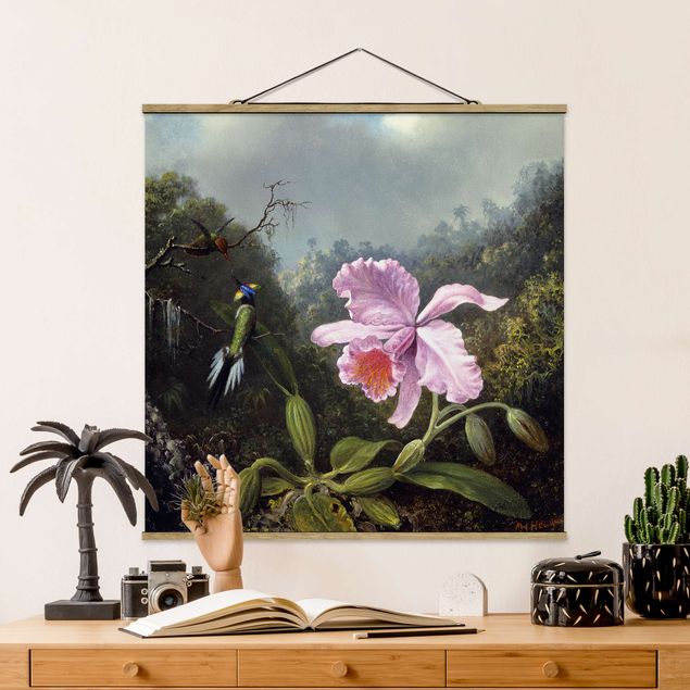 Kitchen Martin Johnson Heade - Still Life With An Orchid And A Pair Of Hummingbirds