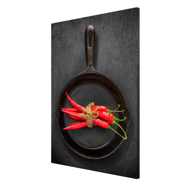 Modern art prints Red Chili Bundles In Pan On Slate
