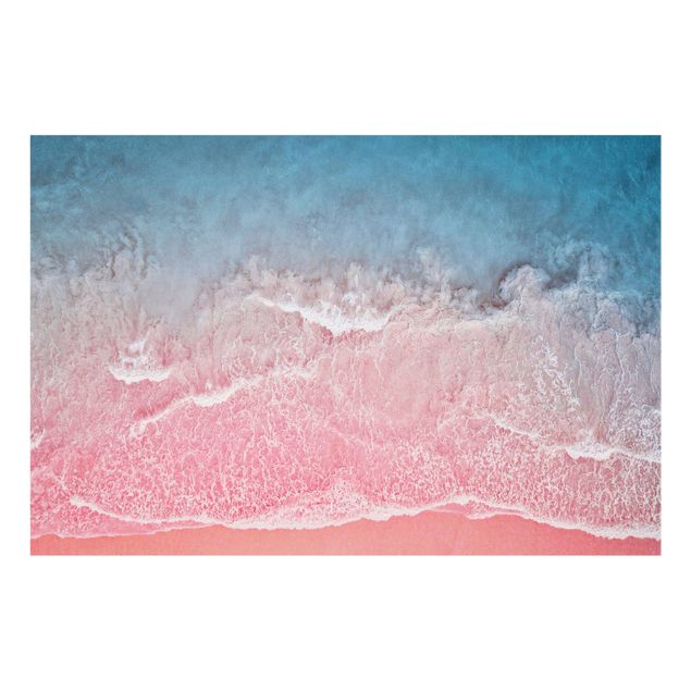 Glass splashback Ocean In Pink