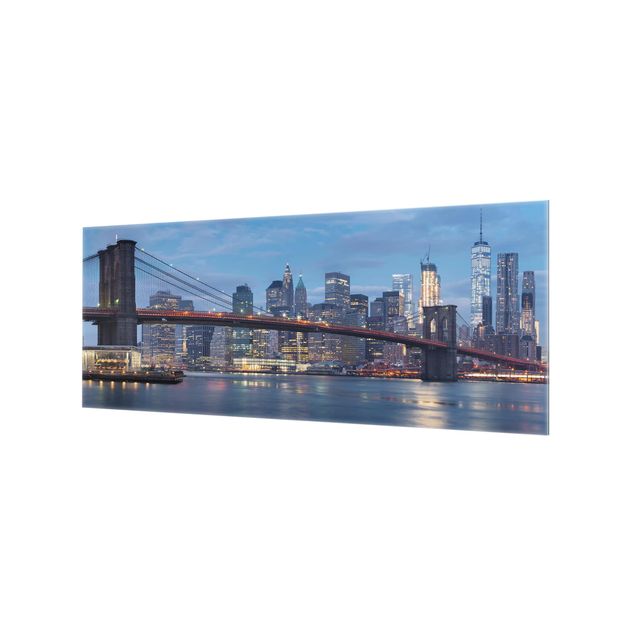 Glass Splashback - Brooklyn Bridge Manhattan New York - Panoramic