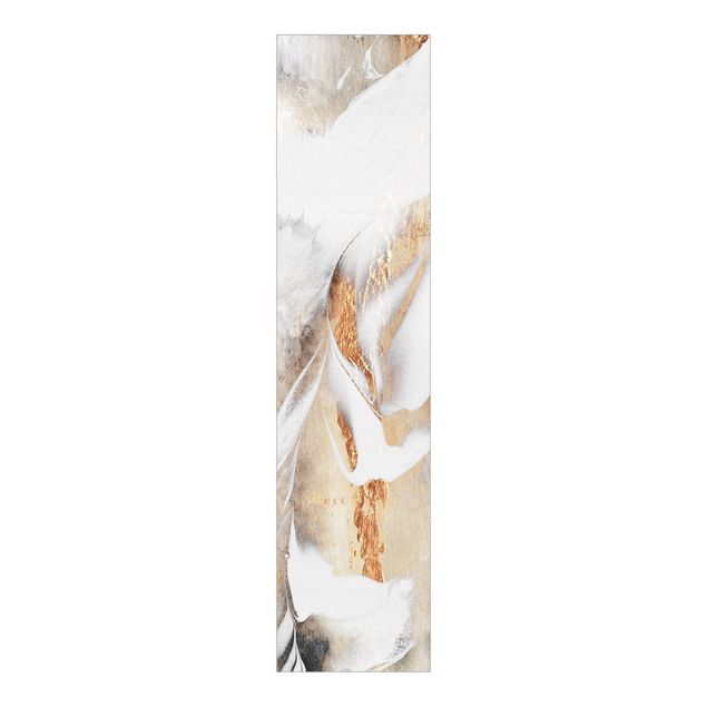 Sliding panel curtains patterns Golden Abstract Winter Painting