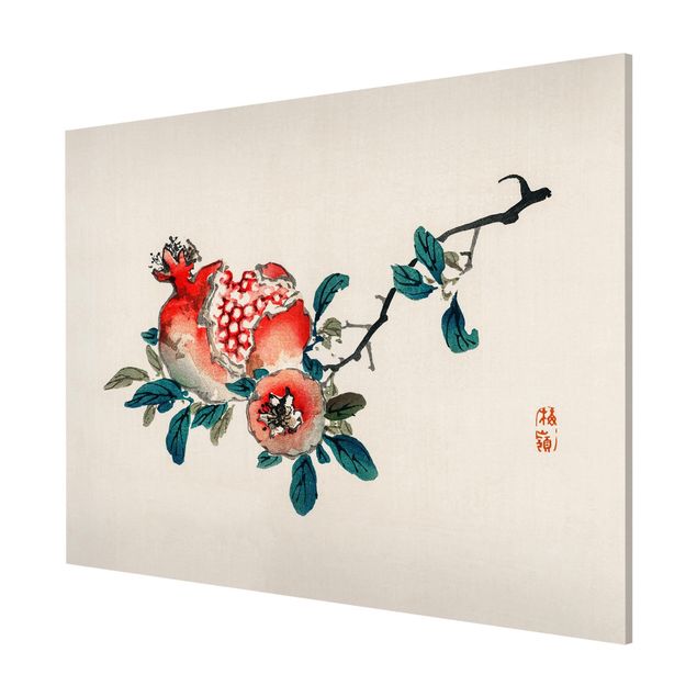 Magnet boards flower Asian Vintage Drawing Pomegranate