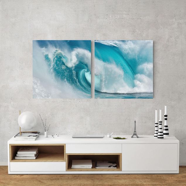 Landscape canvas prints Raging Waves