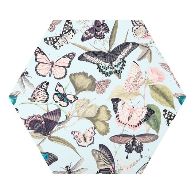 Prints animals Vintage Collage - Butterflies And Dragonflies
