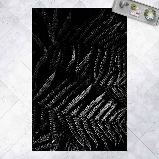 Outdoor rugs Black And White Botany Fern