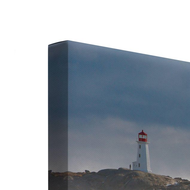 Beach scene canvas In The Protection Of The Lighthouse