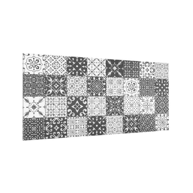 Glass splashback patterns Tile Pattern Mix Gray White