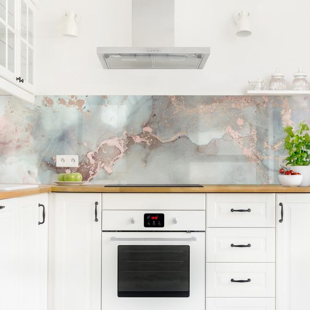 Kitchen splashback abstract Colour Experiments Marble Pastel And Gold