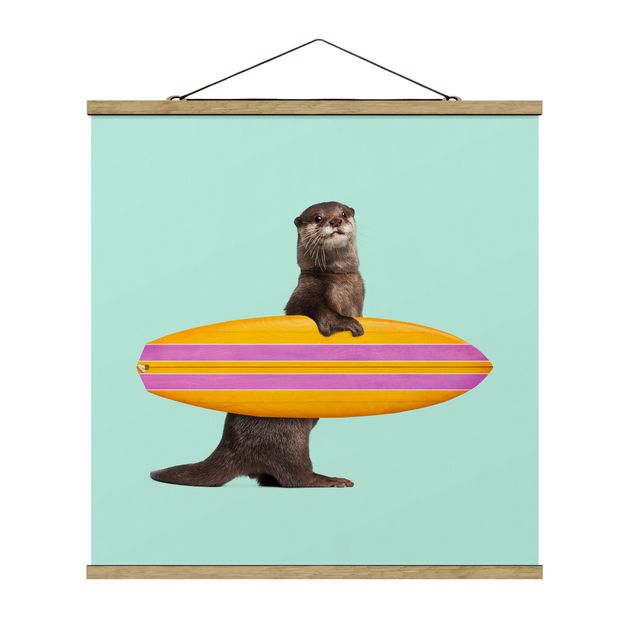 Animal wall art Otter With Surfboard