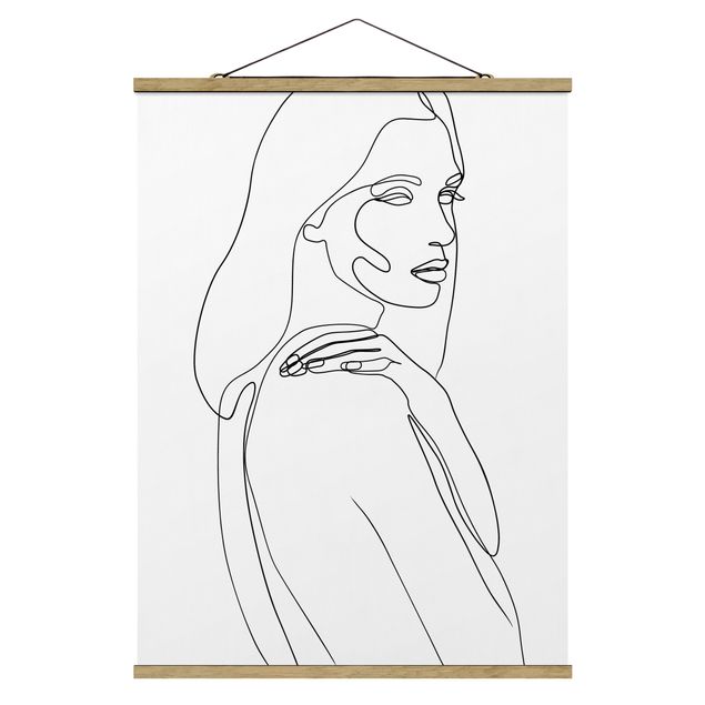 Prints abstract Line Art Woman's Shoulder Black And White